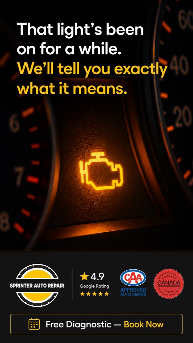 Sprinter Auto Repair static ad: check engine light