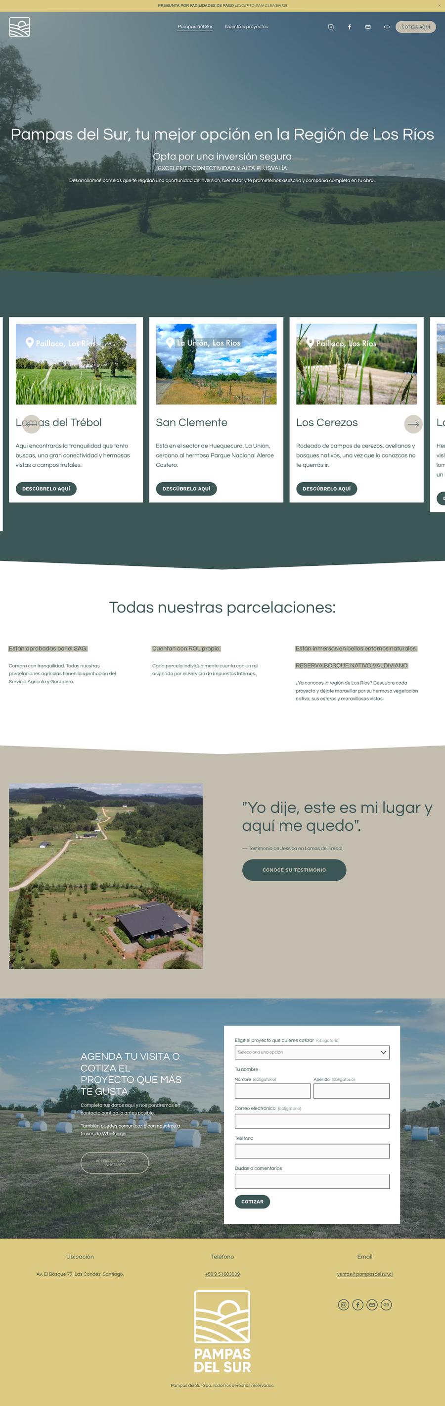 Pampas del Sur website